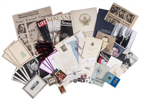 Remainder of White House Barber Steve Martinis Collection Including Inauguration Programs, Original Photographs, Autographs, Medals, Thank You Cards and More (Martini Family LOA)